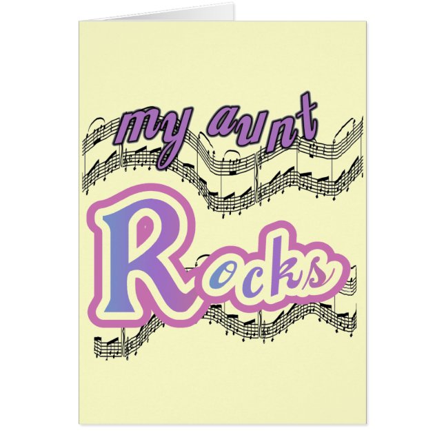 Cartão Minha tia Rocks Camisetas e presentes (Frente)