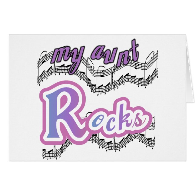 Cartão Minha tia Rocks Camisetas e presentes (Frente Horizontal)