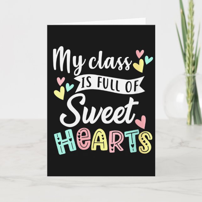 Cartão Minha Turma Está Cheia de Namorados Professora Dia (Frente)