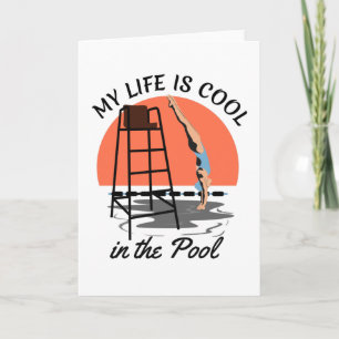 Cartão Minha vida é Legal na Piscina - Design perfeita
