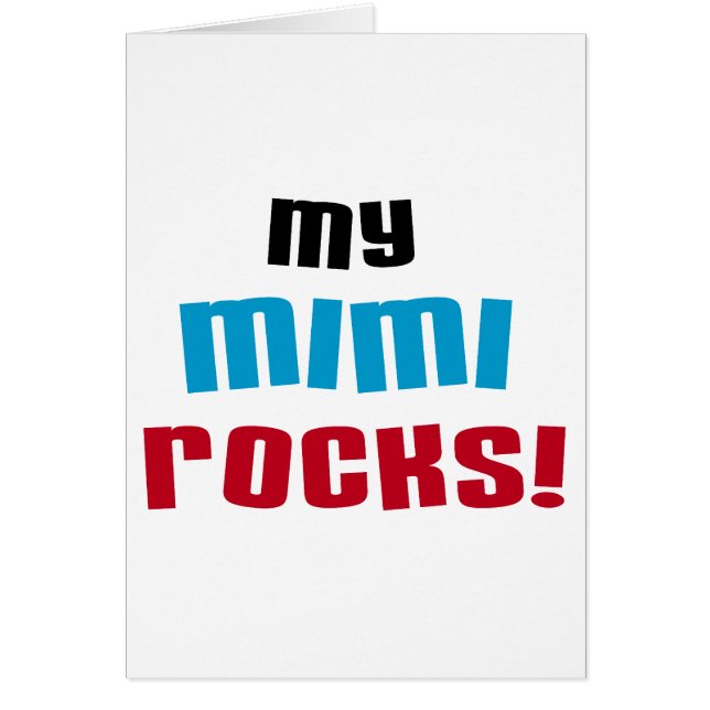 Cartão Minhas camisetas e presentes do Mimi Rocks (Frente)