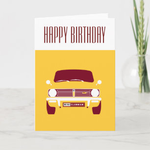 Cartão Mini Clubman Clássico Amarelo da Mostarda Retroat