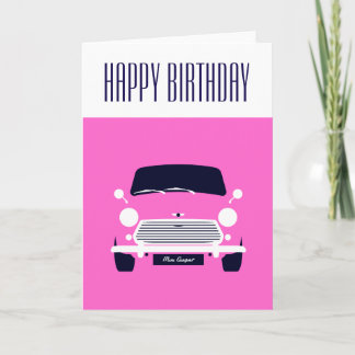 Cartão Mini Cooper Clássico Rosa