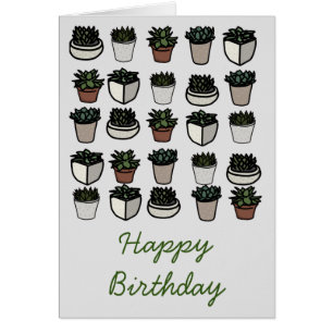 Cartão Mini padrão suculento bonito