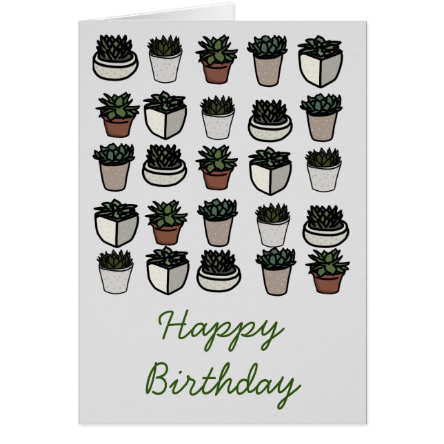 Cartão Mini padrão suculento bonito (Frente)