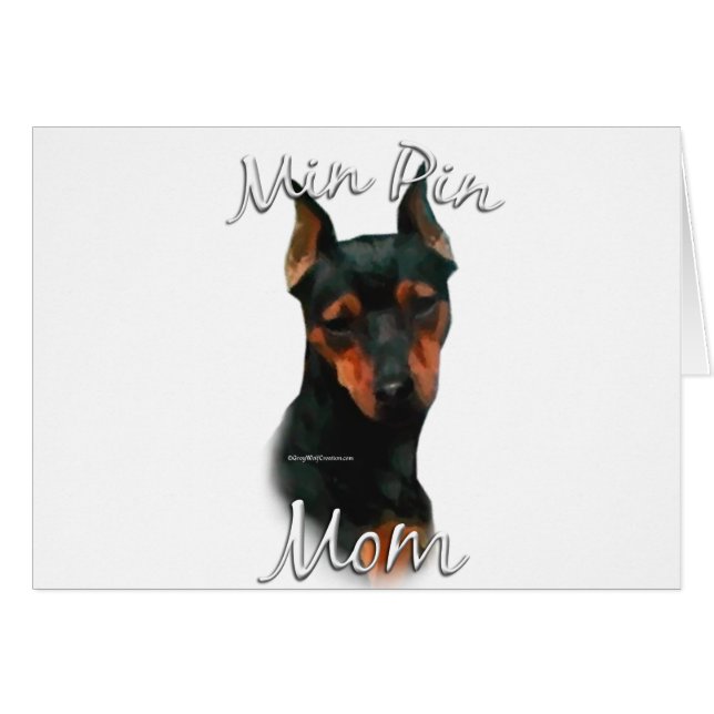 Cartão Miniatura Pinscher (preto) Mãe 2 (Frente Horizontal)