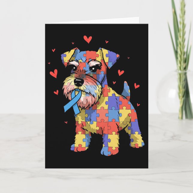 Cartão Miniatura Quebra-Cabeça Schnauzer Cão de Conscient (Frente)