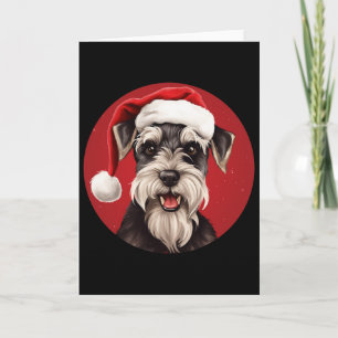 Cartão Miniatura Schnauzer Divertido Natal Mãe Pai Amante