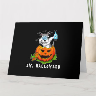 Cartão Miniatura Schnauzer Ew Halloween Pumpkin Lavagem