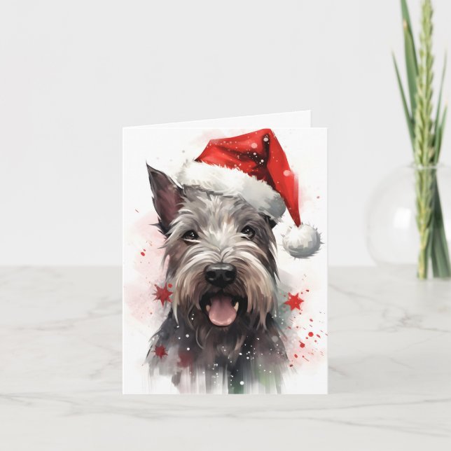 Cartão Miniatura Schnauzer Pincel de Natal Ardois (Frente)