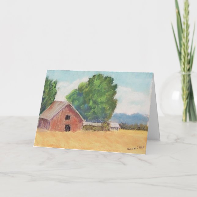 Cartão Miniature Barn Set – Old Barn Greeting Card (Frente)