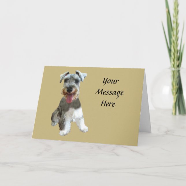 Cartão Miniature Schnauzer Greeting Card (Frente)
