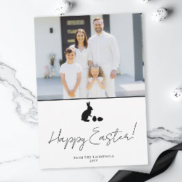 Cartão Minimal Bunny In Black And Family Photo Easter