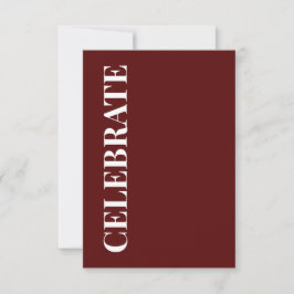 Cartão Minimal CELEBRATE | Deep Red Holiday Greeting