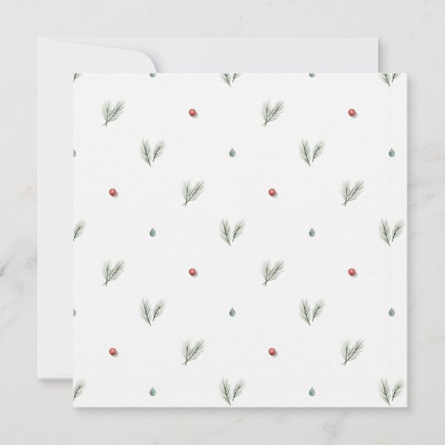 Cartão Minimal Christmas Pattern, Scandinavian Pine (Frente)