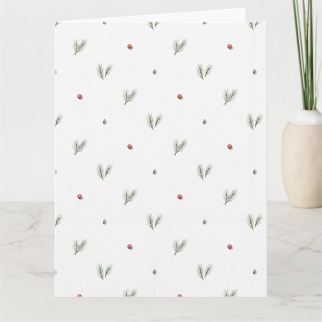 Cartão Minimal Christmas Pattern, Scandinavian Pine (Frente)