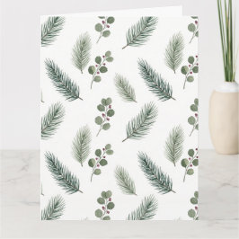 Cartão Minimal Christmas Pine Pattern, Scandi Style