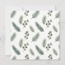 Cartão Minimal Christmas Pine Pattern, Scandi Style