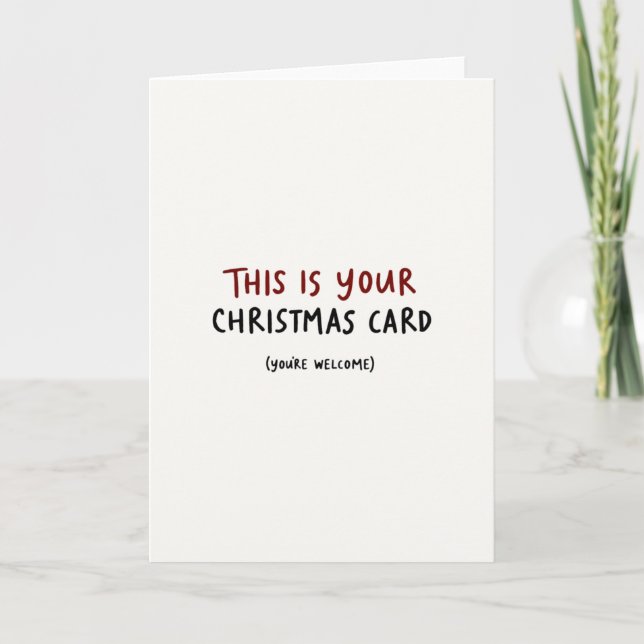 Cartão Minimal Effort Christmas Card Funny Simple Holiday (Frente)