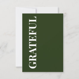 Cartão Minimal GRATEFUL | Forest Green Holiday Greeting