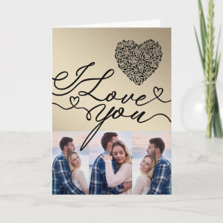 Cartão Minimal I Love You  Rose Heart Photo