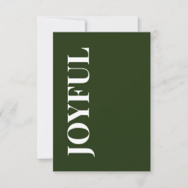 Cartão Minimal JOYFUL | Agradecimento de Férias Verde Flo