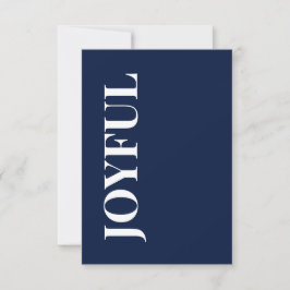 Cartão Minimal JOYFUL | Azul Marinho Saudação de Férias