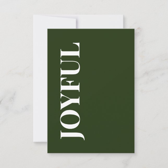 Cartão Minimal JOYFUL | Forest Green Holiday Greeting (Frente)