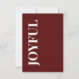 Cartão Minimal JOYFUL | Saudação de Férias Vermelho Inten
