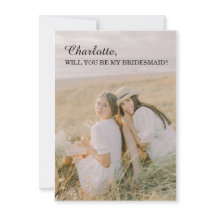 Minimal Will You Be My Bridesmaid Photo Card