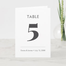 Cartão Minimalist Ampersand Wedding | Table Number Folded