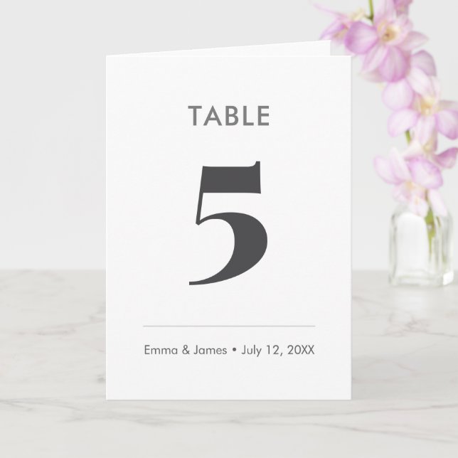 Cartão Minimalist Ampersand Wedding | Table Number Folded (Orquídea)