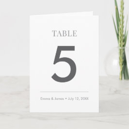 Cartão Minimalist Ampersand Wedding | Table Number Folded