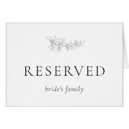 Cartão Minimalist Botanical Wedding Reserved Seating Card