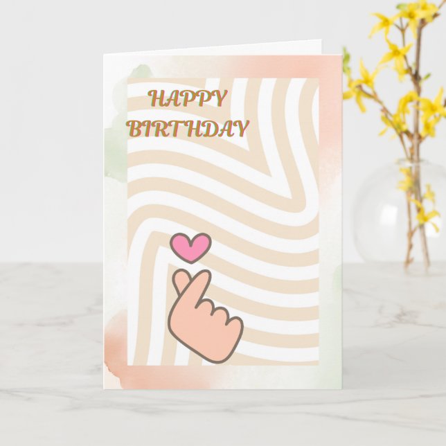 Cartão Minimalist, customizable, and heartfelt birthday c (Flor Amarela)