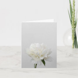 Cartão Minimalist flower card with white peony