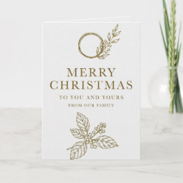 Cartão Minimalist Gold Typography Christmas Card