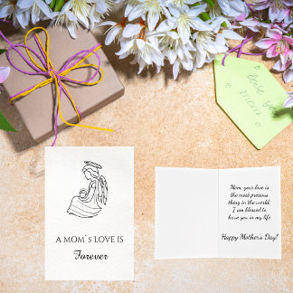 Cartão Minimalist Hand Drawn Mother`s Day Greeting