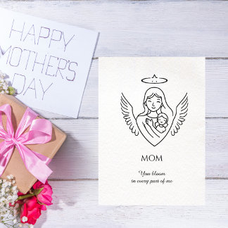 Cartão Minimalist Hand Drawn Mother`s Day Greeting