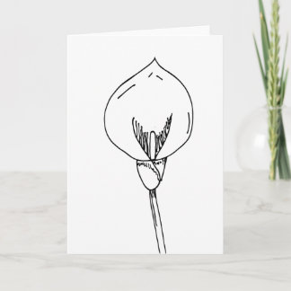 Cartão Minimalist Line Art Floral Blank