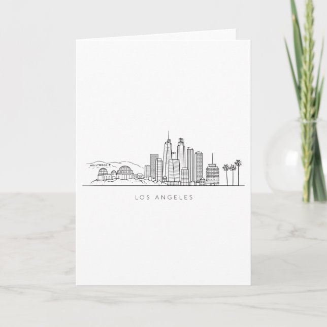 Cartão Minimalist Los Angeles Skyline Illustration (Frente)