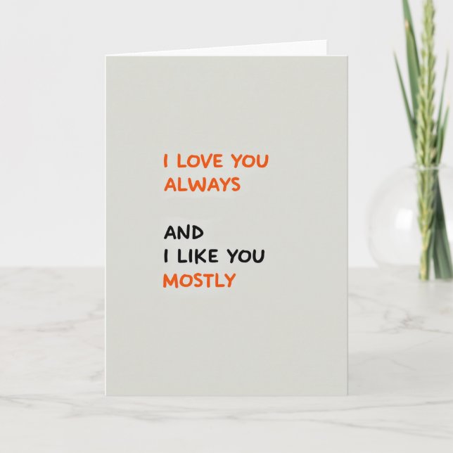 Cartão Minimalist Love You Mostly Card (Frente)