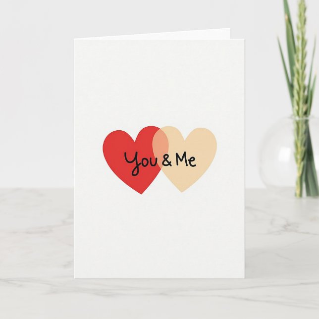 Cartão Minimalist Matte You And Me Hearts Card (Frente)