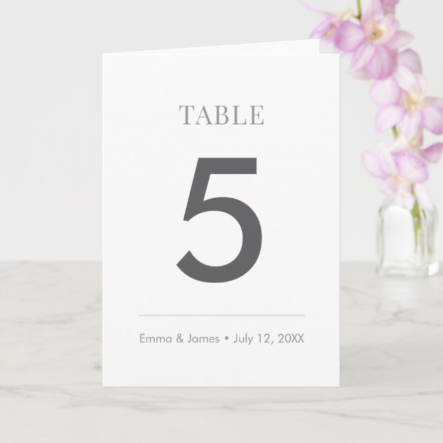 Cartão Minimalist Modern Wedding Table Number Card Folded (Orquídea)