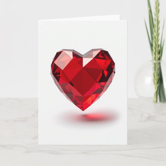 Cartão Minimalist Ruby Heart Love Card (Frente)