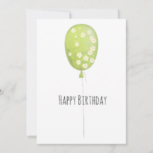 Cartão Minimalista do Balão Verde