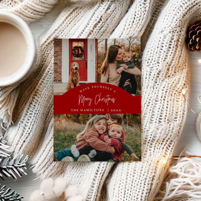 Cartão Minimalista Moderno de Natal Feliz (Criador carregado)