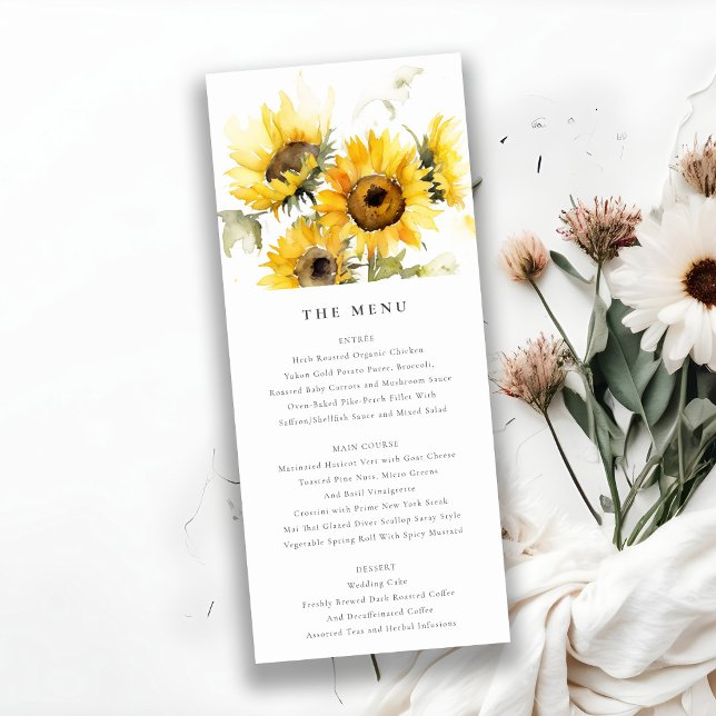 Cartão Mínimo de Boho Sunflower Rustic Weding (Criador carregado)