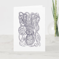 Mínimo de Ilustração de Octopus Kraken Vintage