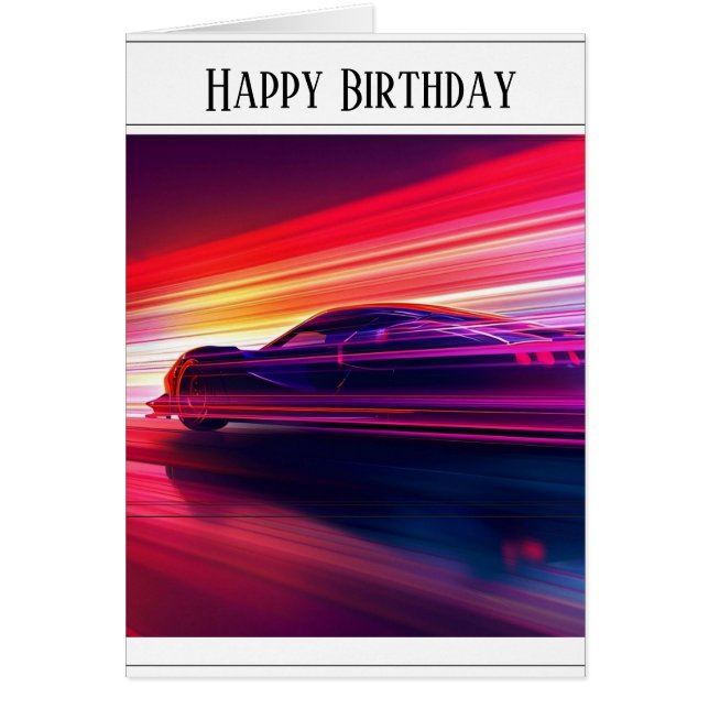 Cartão Mínimo de Saudação de Carro Preto (Frente)